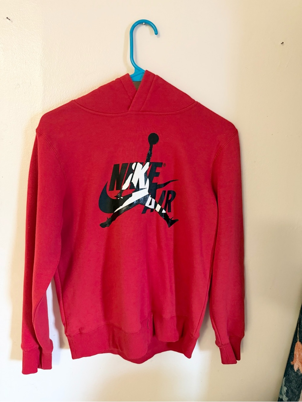Nike Red Crewneck Sweatshirt with Black/White Air Logo Graphic Youth Boys Size L
